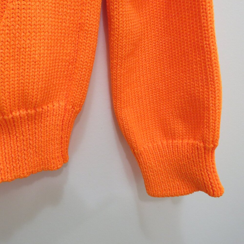 LES REVERIES Cutout Knitted Cropped Sweater Top in Orange - Size L - Picture 10 of 13